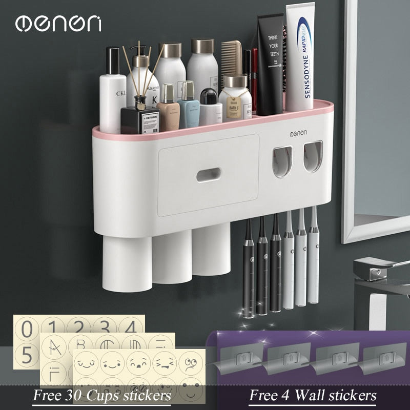 Toothbrush and Bathroom Accessory Wall Organizer