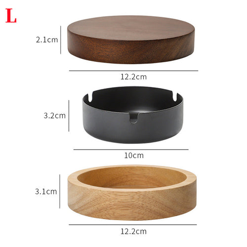 Wooden Ashtray with Lid