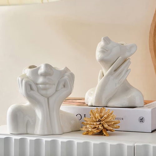 Ceramic Face Vases