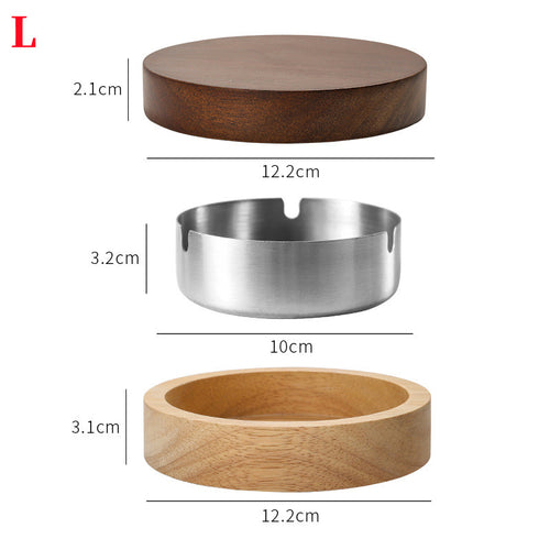 Wooden Ashtray with Lid