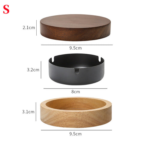 Wooden Ashtray with Lid