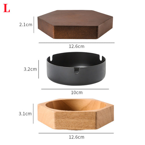 Wooden Ashtray with Lid