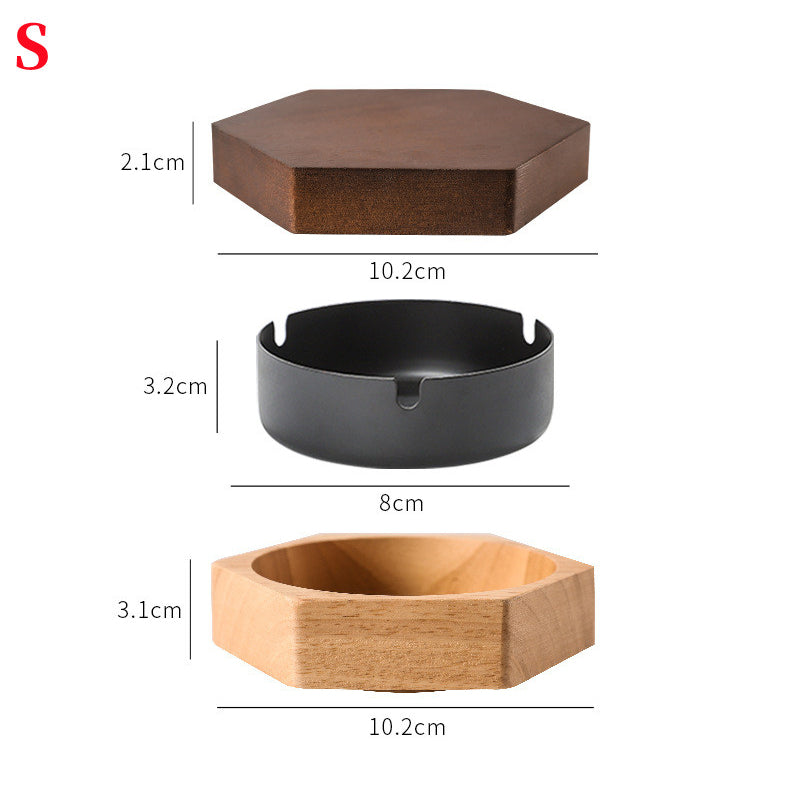 Wooden Ashtray with Lid