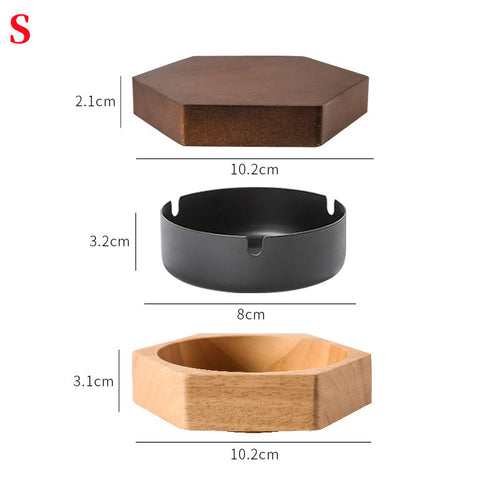 Wooden Ashtray with Lid