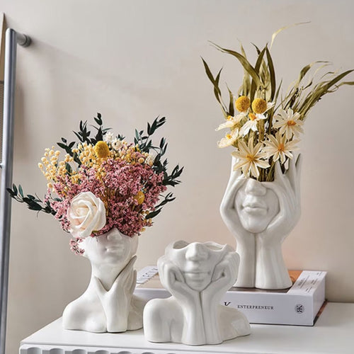 Ceramic Face Vases