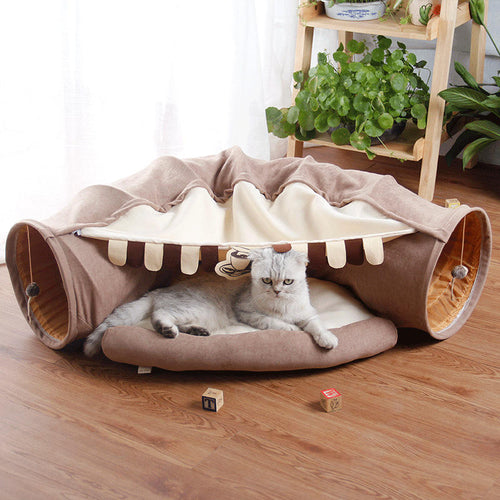 Foldable Cat Tunnel Bed