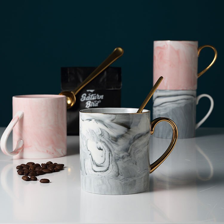 Marble Style Porcelain Coffee Mug