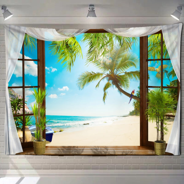 Window Views Scenic Wall Hanging Decorations
