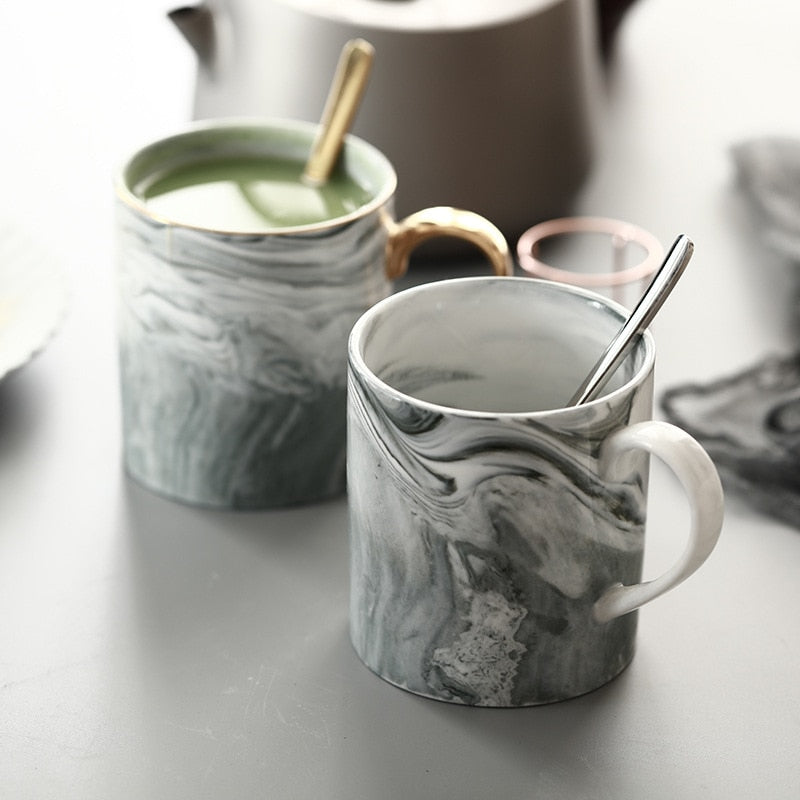 Marble Style Porcelain Coffee Mug