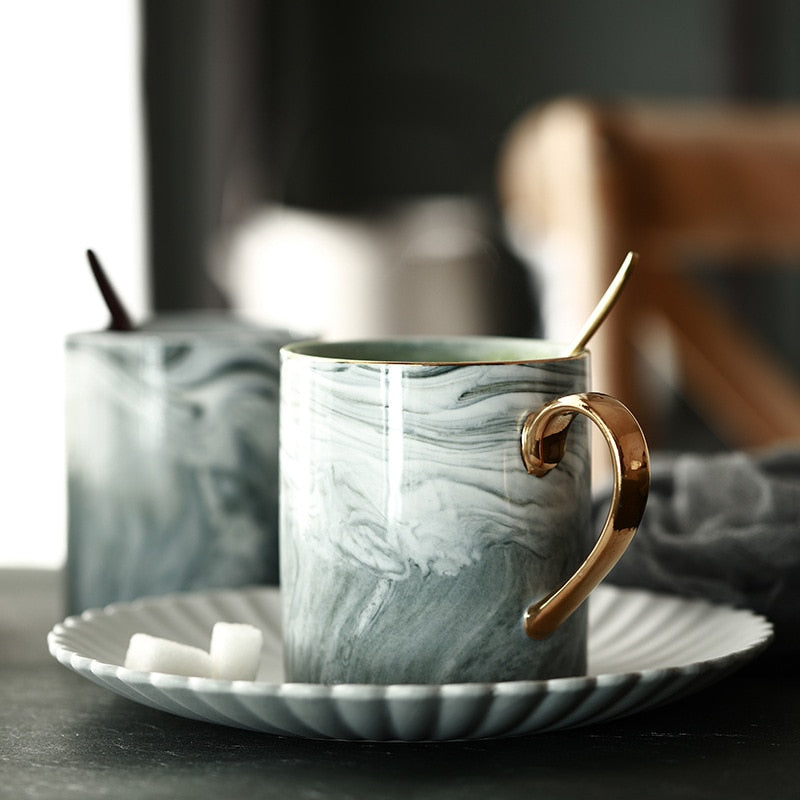 Marble Style Porcelain Coffee Mug