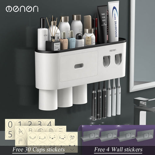Toothbrush and Bathroom Accessory Wall Organizer
