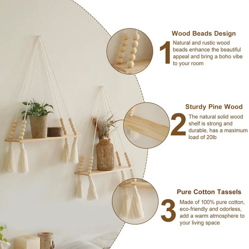 Hanging Wooden Shelves