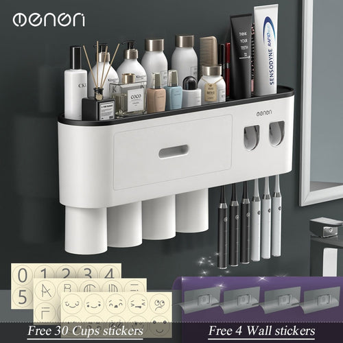 Toothbrush and Bathroom Accessory Wall Organizer