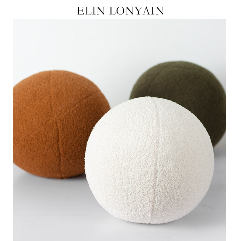 Round Wool Contemporary Couch Cushions