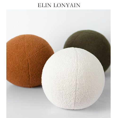 Round Wool Contemporary Couch Cushions