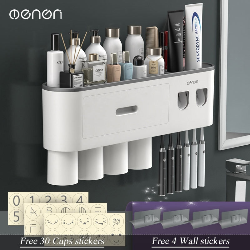 Toothbrush and Bathroom Accessory Wall Organizer