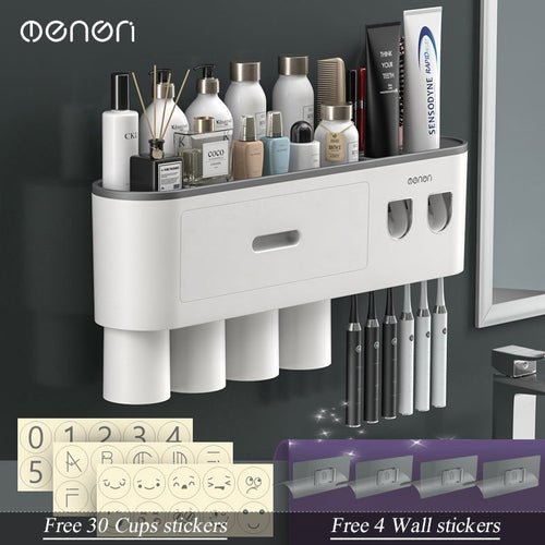 Toothbrush and Bathroom Accessory Wall Organizer