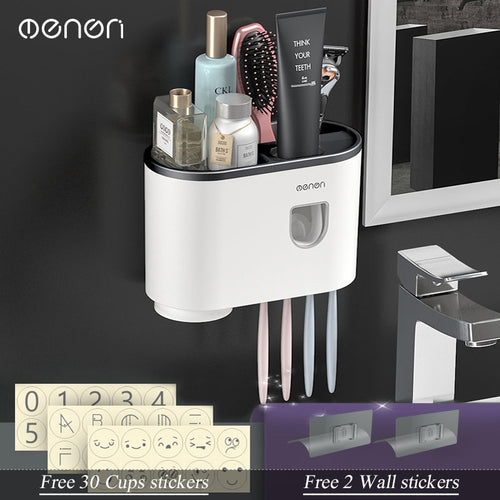 Toothbrush and Bathroom Accessory Wall Organizer