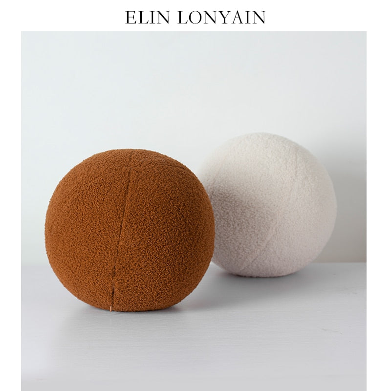 Round Wool Contemporary Couch Cushions