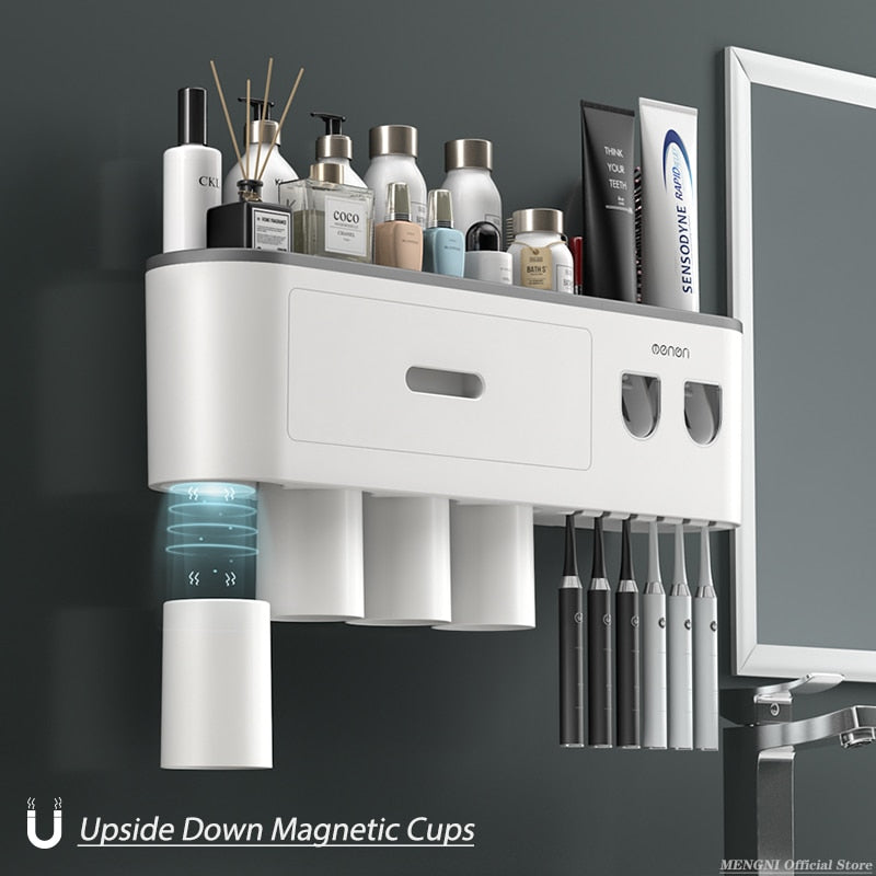 Toothbrush and Bathroom Accessory Wall Organizer