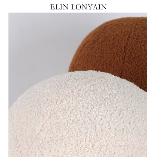 Round Wool Contemporary Couch Cushions