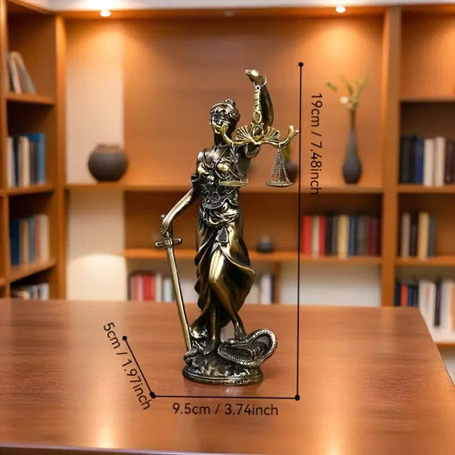 Justice Goddess Desk Statue