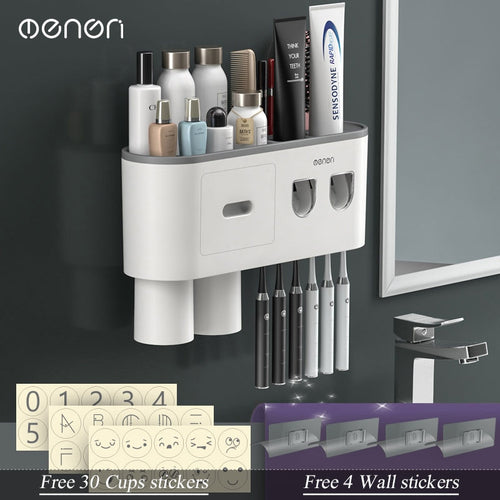 Toothbrush and Bathroom Accessory Wall Organizer