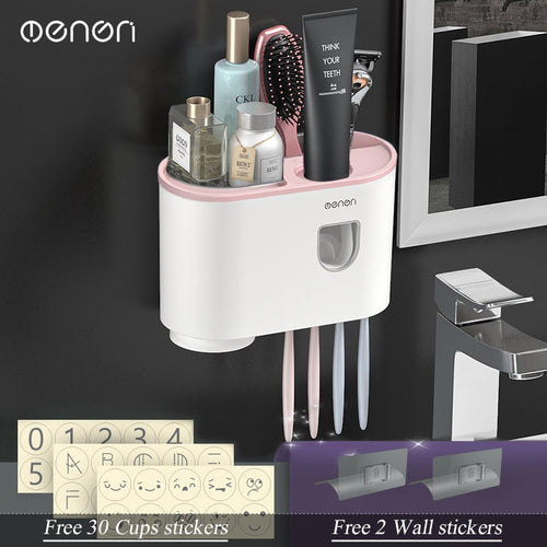 Toothbrush and Bathroom Accessory Wall Organizer