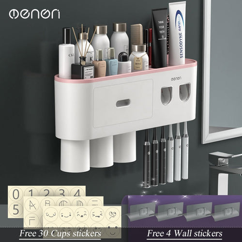 Toothbrush and Bathroom Accessory Wall Organizer
