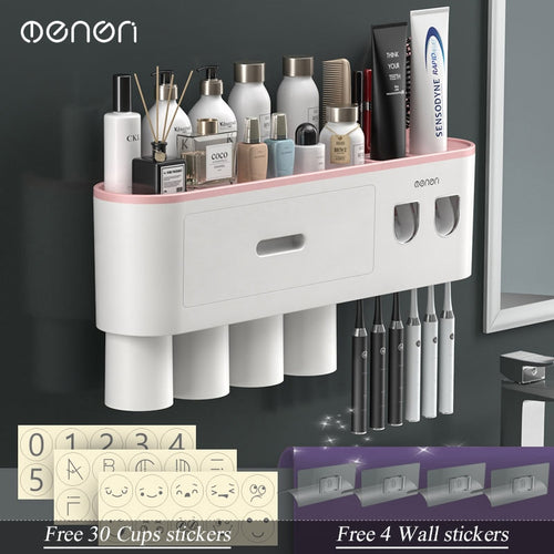 Toothbrush and Bathroom Accessory Wall Organizer