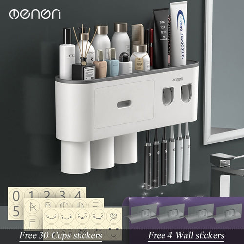 Toothbrush and Bathroom Accessory Wall Organizer