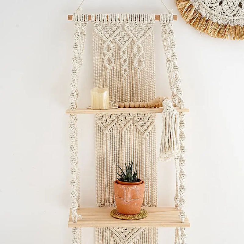 Hand Woven Wooden Shelves