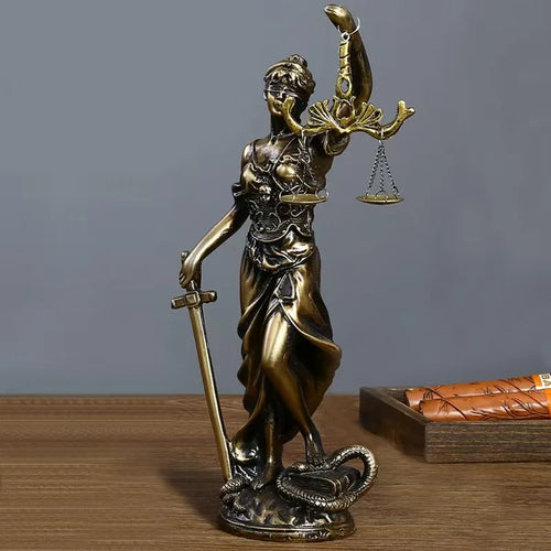Justice Goddess Desk Statue