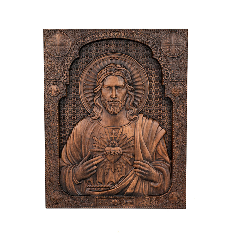 Hand Carved Wooden Jesus Decoration