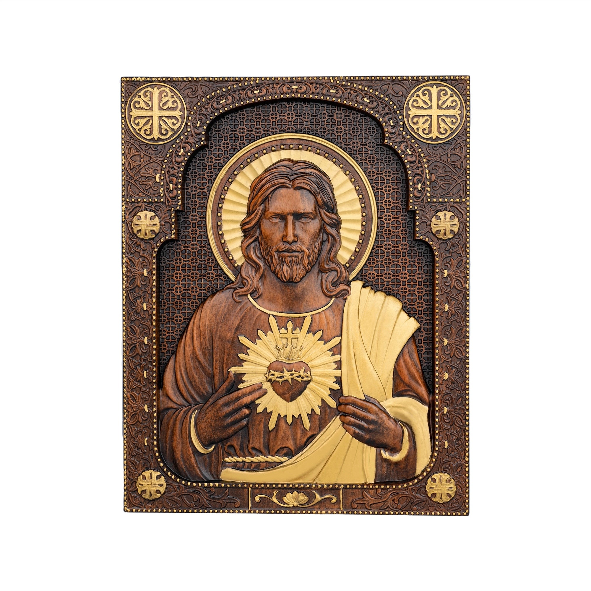 Hand Carved Wooden Jesus Decoration