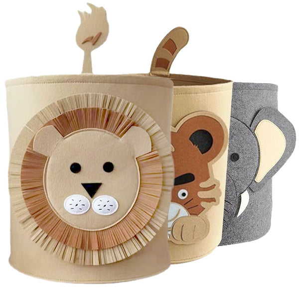 Storage Baskets with Animal Faces for Kids Rooms