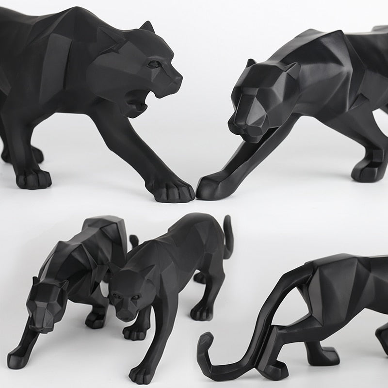 Black Panther Geometric Sculpture