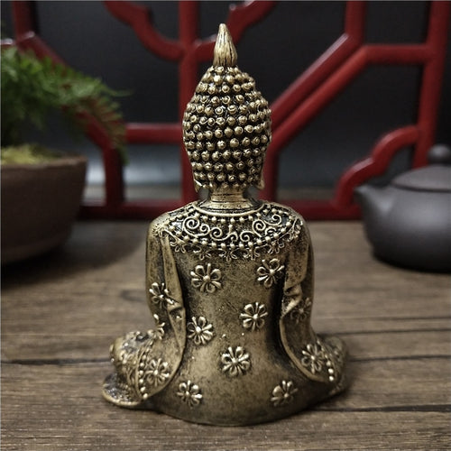 Buddhist Bronze Resin Meditation Statue