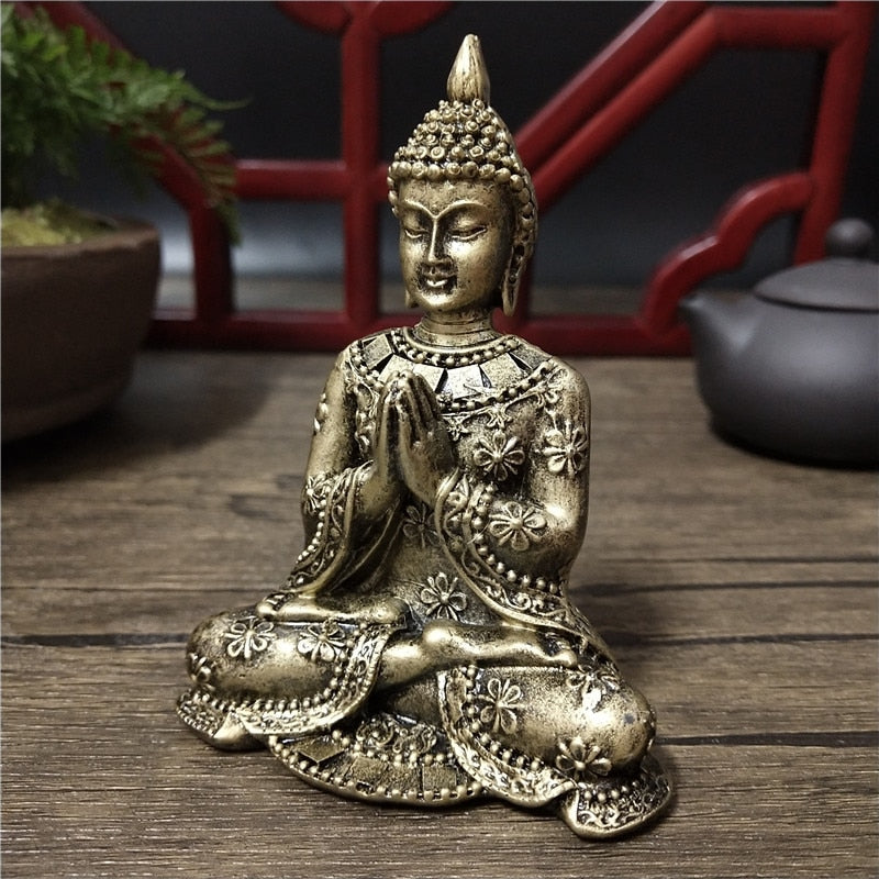 Buddhist Bronze Resin Meditation Statue