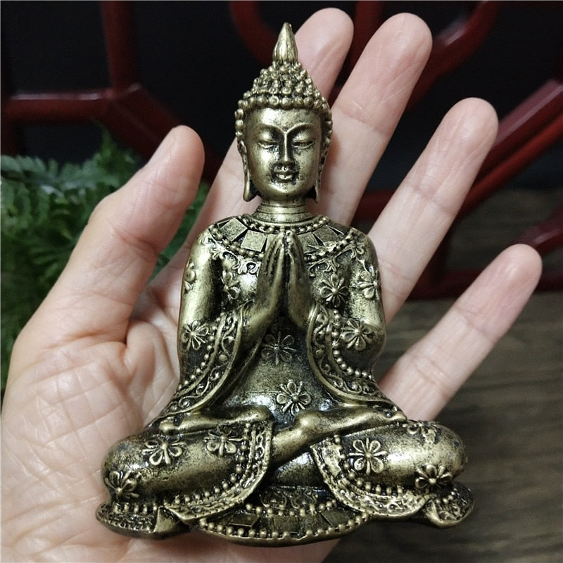 Buddhist Bronze Resin Meditation Statue