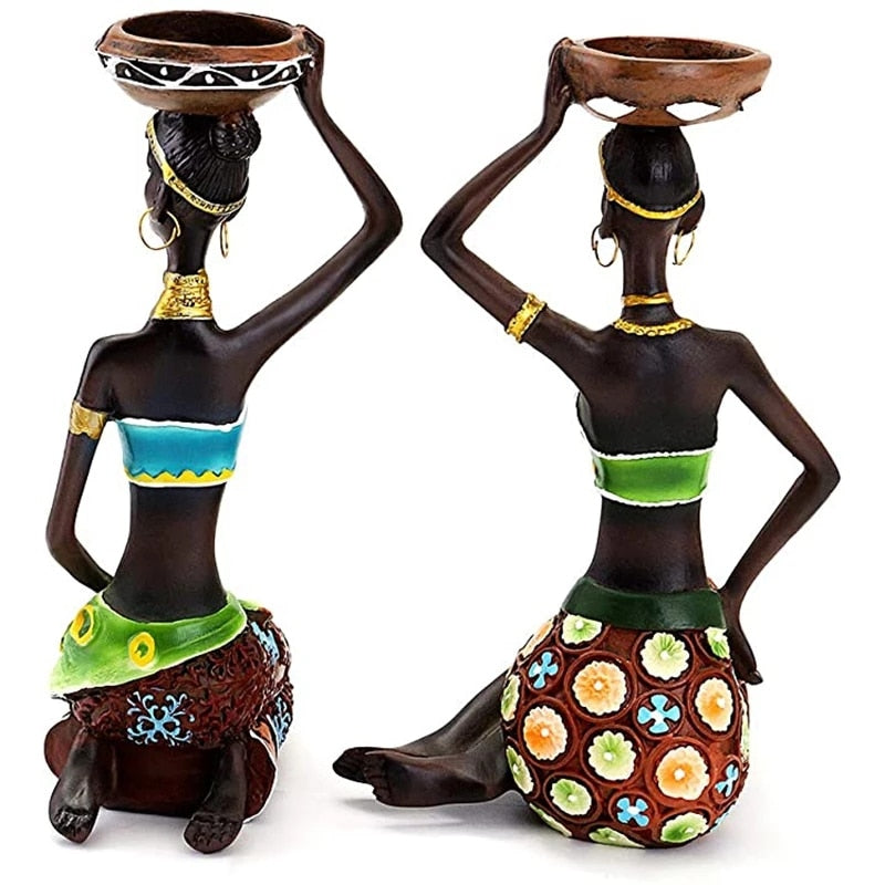African Women Tea Light Candle Holders