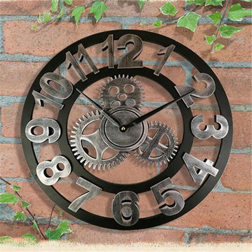 Large Retro Industrial Style Wall Clock