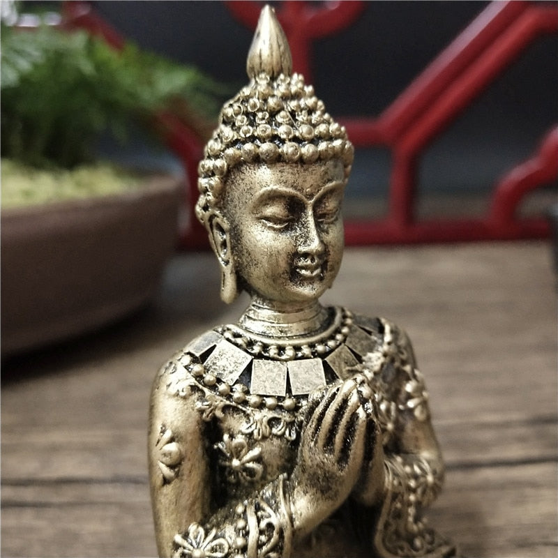 Buddhist Bronze Resin Meditation Statue