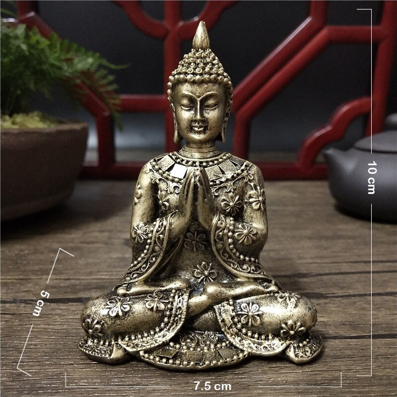 Buddhist Bronze Resin Meditation Statue