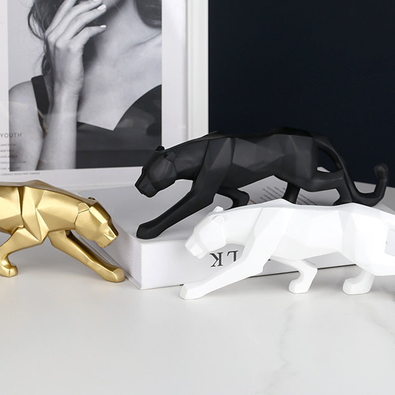 Black Panther Geometric Sculpture