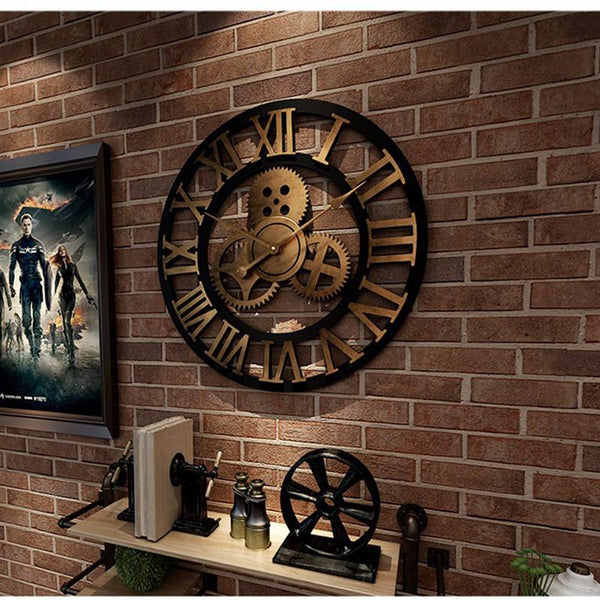 Large Retro Industrial Style Wall Clock