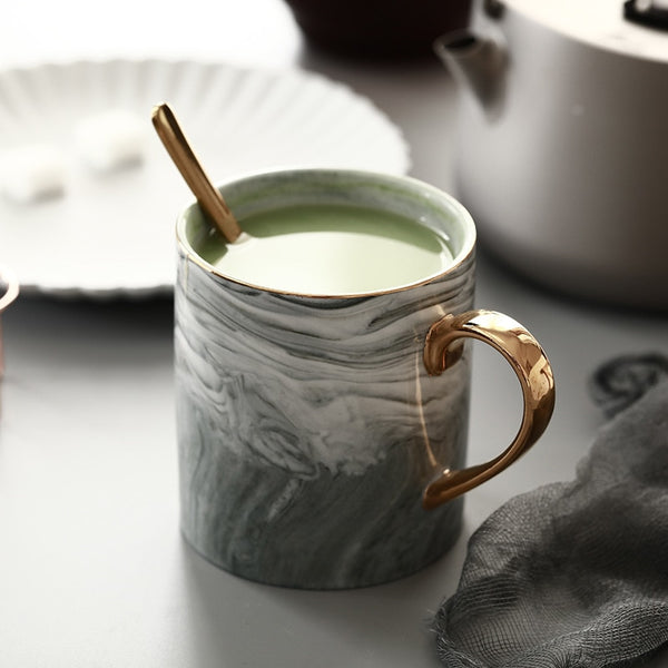Marble Style Porcelain Coffee Mug