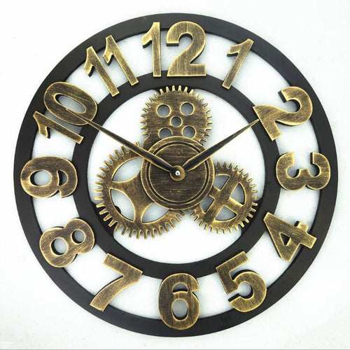 Large Retro Industrial Style Wall Clock