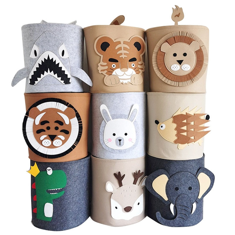 Storage Baskets with Animal Faces for Kids Rooms
