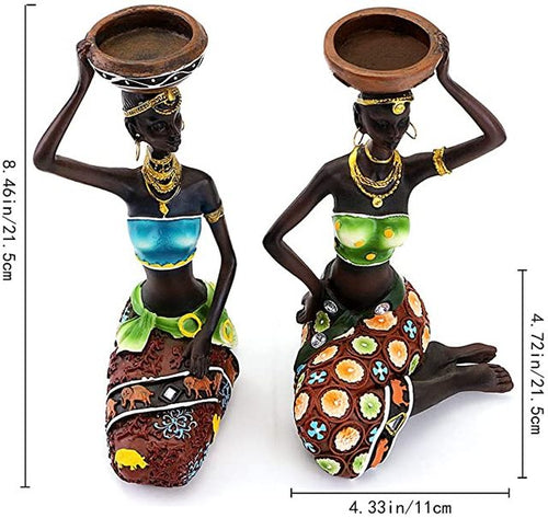 African Women Tea Light Candle Holders